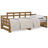  Izvlečna dnevna postelja medeno rjava borovina 2x(90x190) cm, (20601182) | Shoptok.si