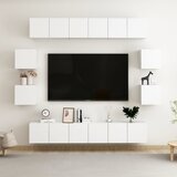  10-dijelni set TV ormarića bijeli od konstruiranog drva | shoptok.hr