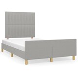 vidaXL Okvir za krevet s uzglavljem svjetlosivi 120x190 cm od tkanine | shoptok.hr