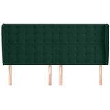  Uzglavlje s ušima tamnozeleno 163x23x118/128 cm baršunasto | shoptok.hr