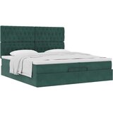  Otomanski posteljni okvir z vzmetnicami zelen 200x200cm žamet, (22054165) | Shoptok.si
