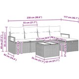  Set sofe 6 kom. 5-Broj sjedala Svijetlo siva poliratan | shoptok.hr