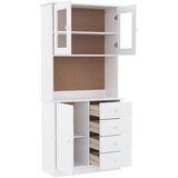  Visoka komoda ALTA bijela 77 x 35 x 165 cm od masivne borovine | Eponuda.com