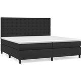  S oprugama i madracem crni 200x200 cm od umjetne kože | shoptok.hr