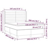 vidaXL Box spring postelja z vzmetnico LED črna 140x200 cm blago | Shoptok.si