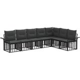  Set vanjskih sofa s jastukom 7 pcs Crna i tamno siva Poliester | shoptok.hr