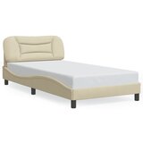 Maison Chic Posteljni okvir - Enojna postelja - Postelja za odrasle brez vzmetnice krem 100x200 cm blago-J7323, (21769632) | Shoptok.si
