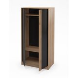 Marckeric Črna/naravna garderobna omara v hrastovem dekorju 90x180x53 cm Dennis – | Shoptok.si