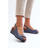 EVENTO PE1 Women's Lightweight Wedge Sandals Comfort Shoe Blue Efravia | Shoptok.si