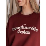 DStreet Bluza damska oversize z nadrukiem COOKIES bordowa | Shoptok.si