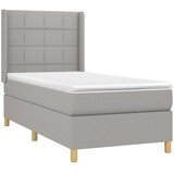  Okvir kreveta s oprugama i madrac svjetlosivi 80x200cm tkanina | shoptok.hr