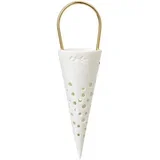 Bijeli viseći ukras od keramike Cone, visina 14,5 cm