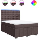 vidaXL Box spring postelja z vzmetnico temno rjav 140x190 cm blago, (21304904) | Shoptok.si