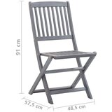  Jedilna garnitura 9-delna trden akacijev les siva | Shoptok.si
