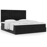 vidaXL Otomanski okvir kreveta s madracima crni 180x200cm baršunasti | shoptok.hr