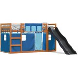 vidaXL Pograd s toboganom in zavesami moder 90x200 cm | Shoptok.si