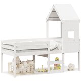  The Living Store Visoka postelja s streho bela 80x200 cm trdna borovina - Visoka Postelja, (21496297) | Shoptok.si