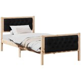  Okvir za krevet s uzglavljem Crna 90 x 190 cm tkanina | shoptok.hr