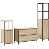  Set namještaja za kupaonicu s ladicama 3 pcs Sonoma hrast | shoptok.hr