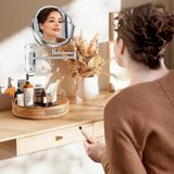 AUSDAUR stensko kozmetično ogledalo s 1x/10x povečavo | Shoptok.si