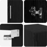 vidaXL tanek shranjevalni kabinet črni hrast 30x42.5x225 cm inženirski les | Shoptok.si