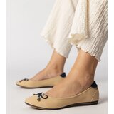 Gemre Beige ballet flats adorned with a bow Maddalena | Shoptok.si