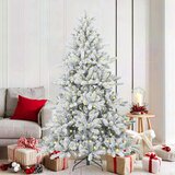 vidaXL Umjetno božićno drvce s nogom s 300 LED dioda Bijelo 180 cm PVC | shoptok.hr
