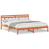  Konstrukcija postelje Rjava 200 x 200 cm Masivno borovo les, (5000127148) | Shoptok.si