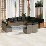  13-dijelni set vrtnih sofa od poliratana s jastucima sivi | shoptok.hr