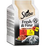  Varčno pakiranje Sheba Fresh & Fine vrečke 72 x 50 g - Govedina & piščanec v omaki | shoptok.hr