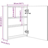  LED kupaonski ormarić s ogledalom sjajni bijeli 50 x 14 x 60 cm | shoptok.hr