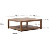 Kave Home Stolić za kavu od masivne tikovine u prirodnoj boji 90x90 cm Sashi – | shoptok.hr