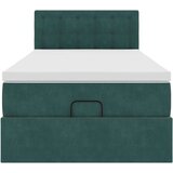 vidaXL Otomanski posteljni okvir z vzmetnico zelen 90x200 cm žamet, (21608555) | Shoptok.si
