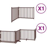  Vrata za pse s vratašcima 6 panela sklopiva 480 cm drvo topole | shoptok.hr