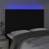  LED uzglavlje crno 144x5x118/128 cm od tkanine | shoptok.hr