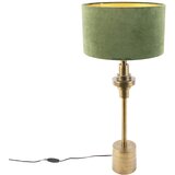 QAZQA Art deco namizna svetilka z žametnim odtenkom zelena 35 cm - Diverso Cene