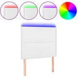 Maison Chic led posteljno vzglavje - vzglavna omarica - nočna omarica belo 100x5x118/128 cm umetno usnje, (21713224) Cene