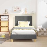  Otroški posteljni okvir z vznožjem Temno siva 80 x 160 cm blago, (5000104583) | Shoptok.si