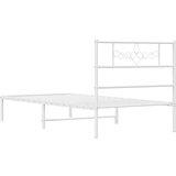 vidaXL Metalni okvir za krevet s uzglavljem bijeli 75x190 cm | shoptok.hr