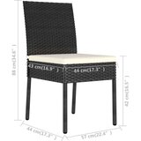 Poli 5-dijelni vrtni blagovaonski set od poliratana crni | shoptok.hr