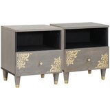  Noćni ormar 2 pcs Siva 40 x 33 x 46 cm Čvrsto drvo manga | Eponuda.ba