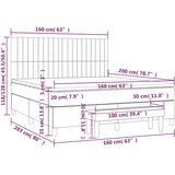  Okvir kreveta s oprugama i madrac svjetlosivi 160x200cm tkanina | shoptok.hr