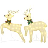 vidaXL LED jelene 2 pcs Toplo bela 45 x 19 x 65 cm blago | Shoptok.si
