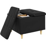  Otoman za pohranu s jastukom Crna 60 x 60 x 45 cm Umjetna koža - Crna 60 cm Umjetna koža | shoptok.hr