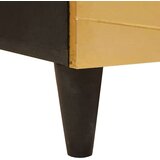 vidaXL Ormarić / Komoda Crna i zlatna 60 x 33 x 75 cm masivno drvo manga | shoptok.hr