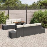  Set vrtnih kauča od 8 komada s jastučićima crni poly ratan | shoptok.hr