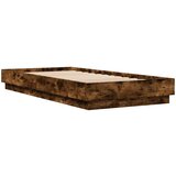 vidaXL Posteljni okvir dimljeni hrast 100x200 cm inženirski les | Shoptok.si