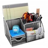 Malatec kovinski namizni organizator 6 komor siv, (20556563) u