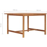  Miza 150x150x75 cm trdna tikovina | Shoptok.si