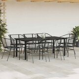  Vrtni blagovaonski set od 9 dijelova crni poliratan staklo - Crna 200 x 100 x 74 cm 8 | shoptok.hr